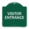 Signmission Designer Series Entrance Visitor Entrance, Green & White Aluminum Sign, 18" H, GW-1818-24093 A-DES-GW-1818-24093 - alternate 1